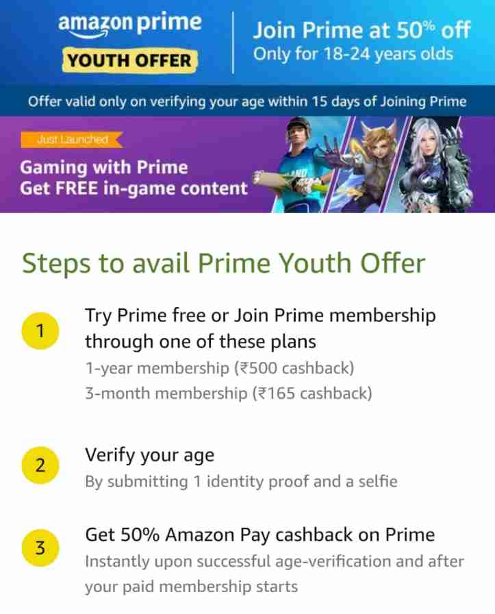 amazon prime youth offer