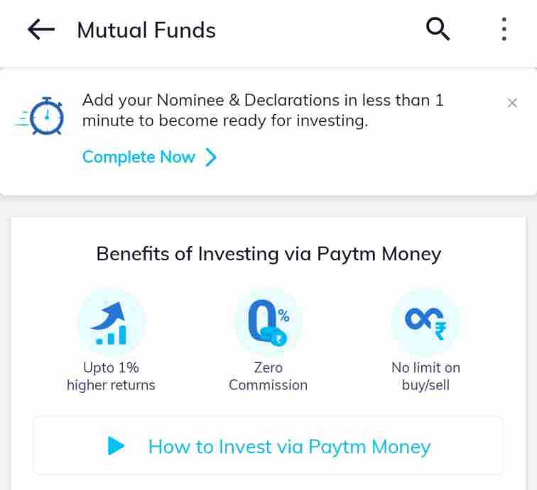 paytm money mutual funds investment