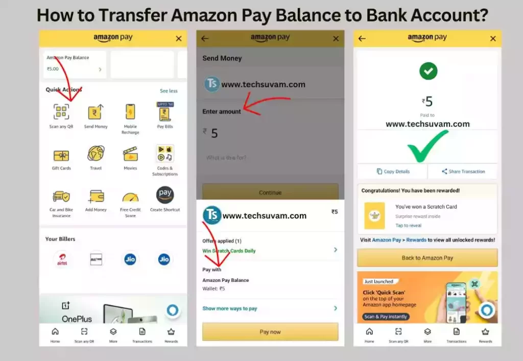 Amazon Pay Balance to Bank Account Transfer