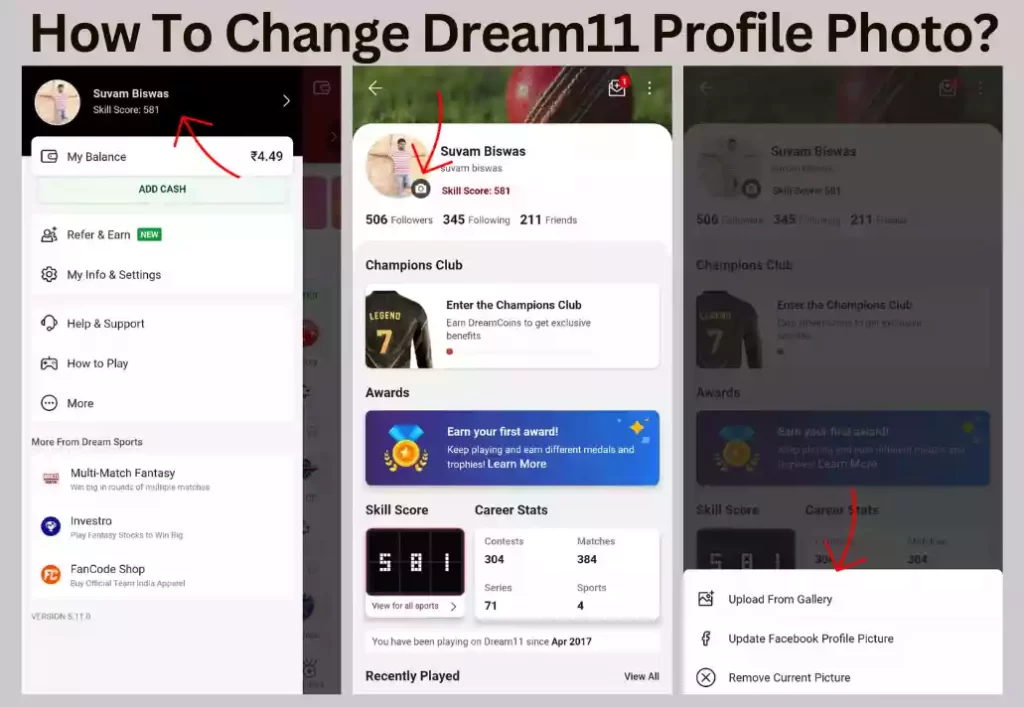 How To Change Dream11 Profile Photo